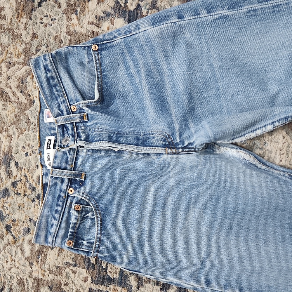 Re/done Levis Button Fly Straight Leg Jeans - Picture 3 of 10